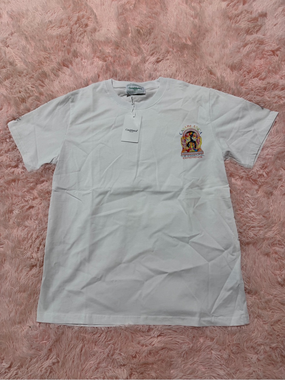 Cav Empt White Short Sleeve Tee with Colorful Chest Graphic